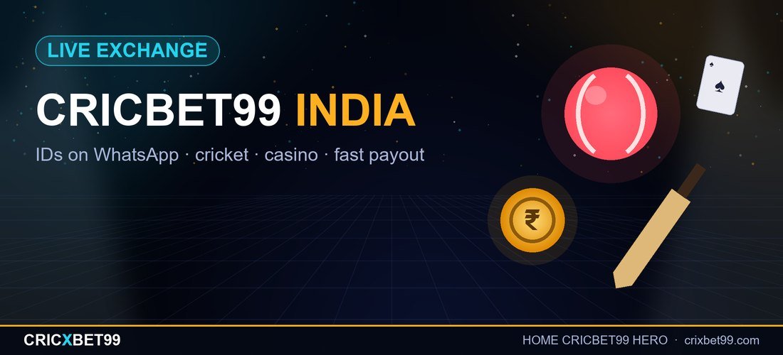 Cricbet99 exchange homepage showing live cricket odds under stadium floodlights